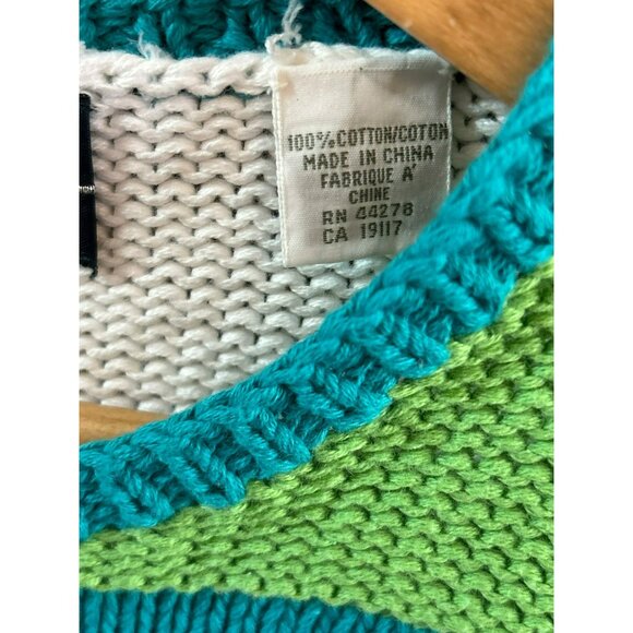 Vintage Studio Marisa Christina Checkered Cotton Cardigan Sweater Sz L Deadstock - Picture 3 of 6